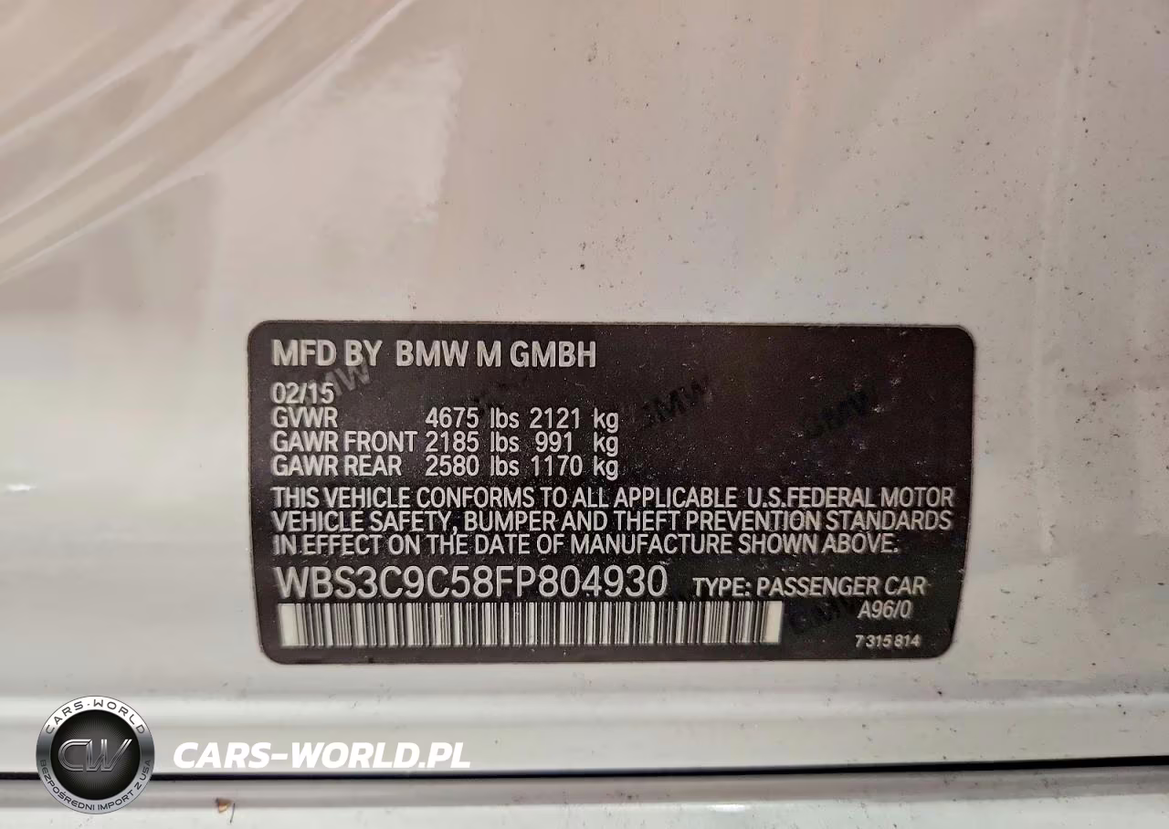 2015 BMW M3 VIN:WBS3C9C58FP804930 - 13