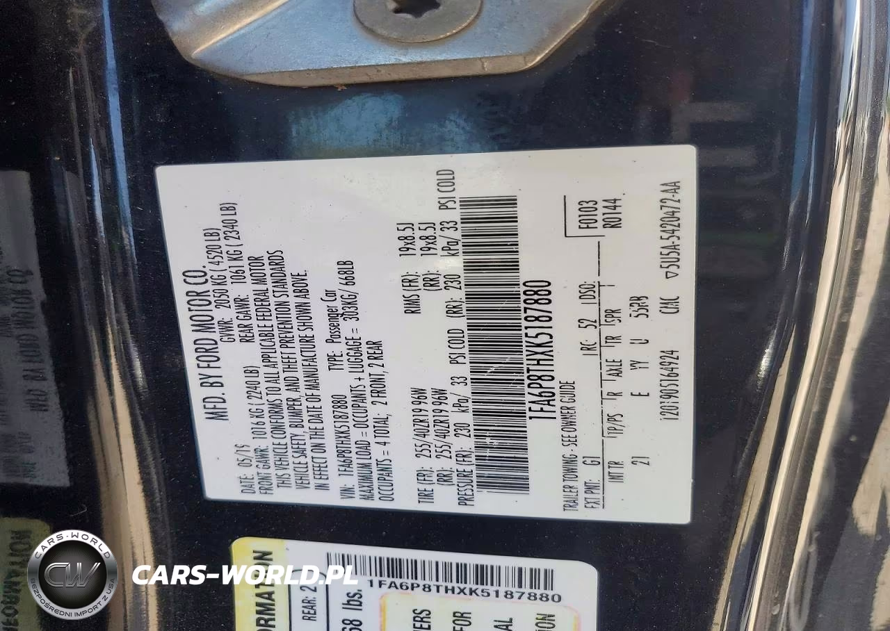 2019 Ford Mustang VIN:1FA6P8THXK5187880 - 12