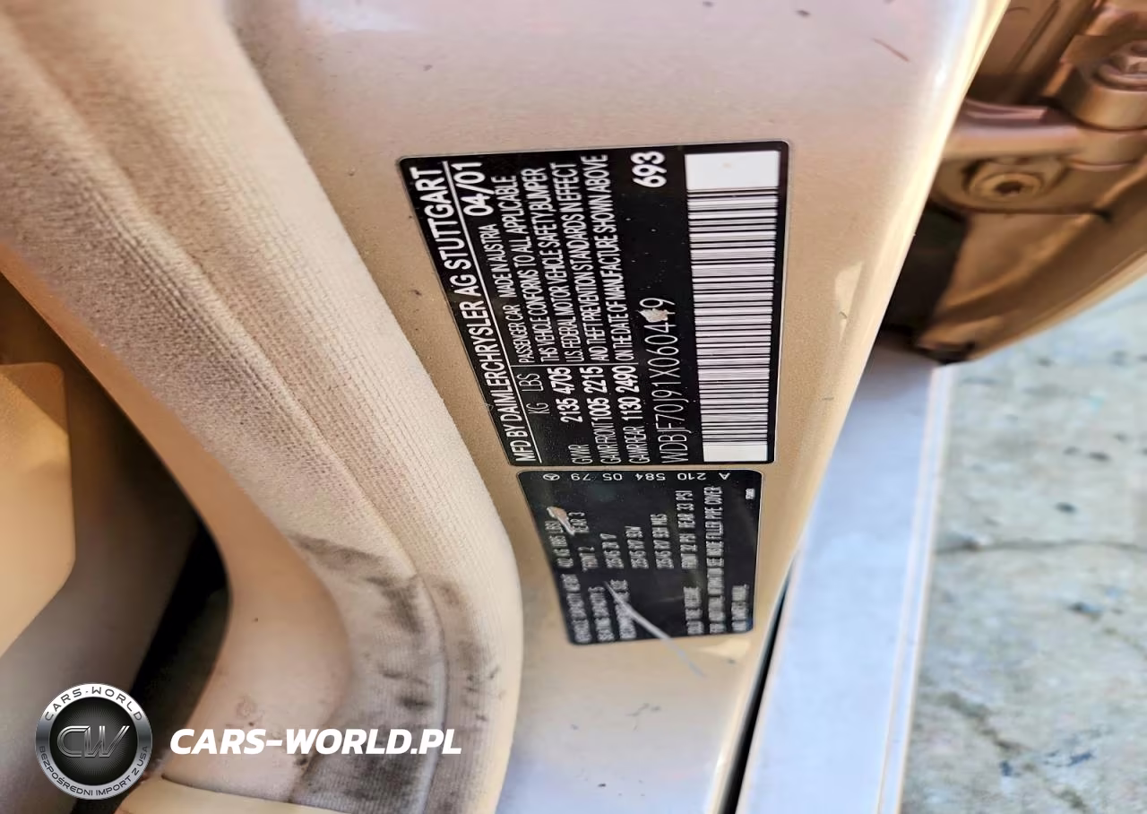 2001 Mercedes-Benz E 430 VIN:WDBJF70J91X060449 - 12