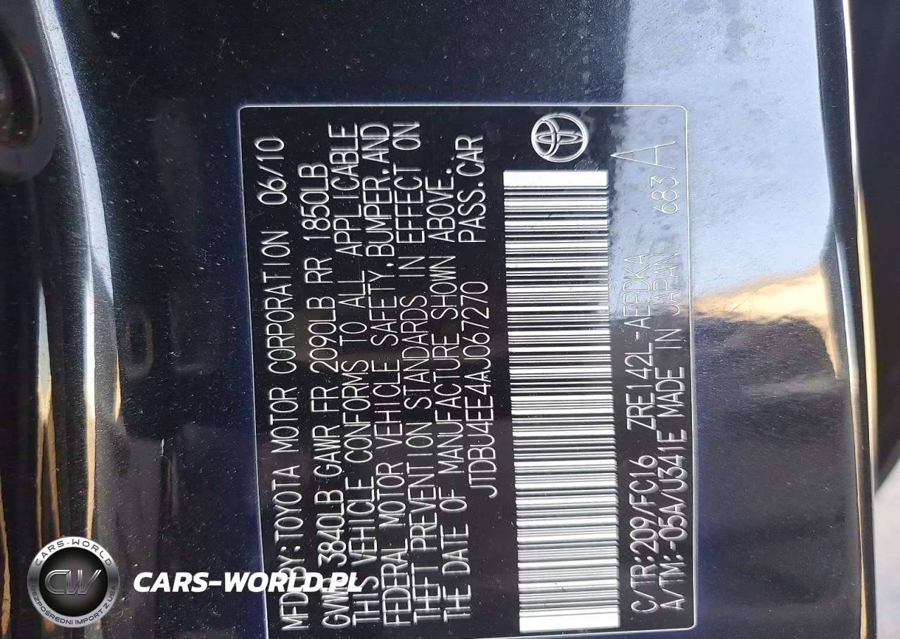 2010 Toyota Corolla Le VIN:JTDBU4EE4AJ067270 - 12