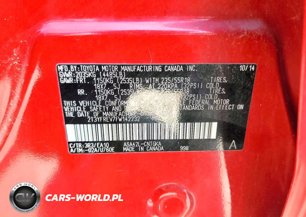2015 Toyota Rav4 Limited VIN:2T3YFREV7FW142232 - 13