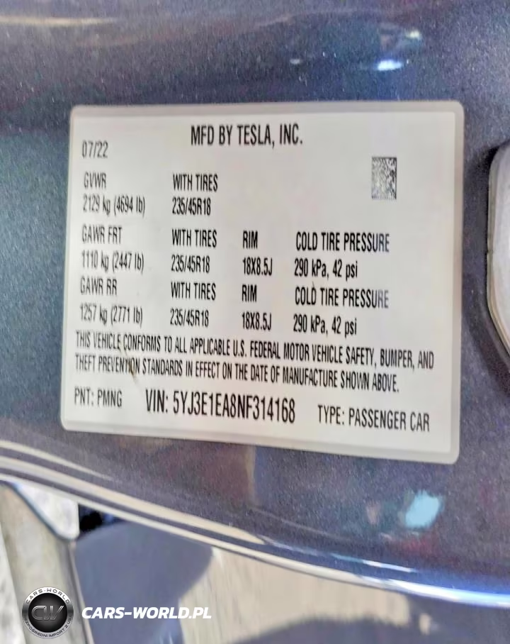 2022 Tesla Model 3 VIN:5YJ3E1EA8NF314168 - 13