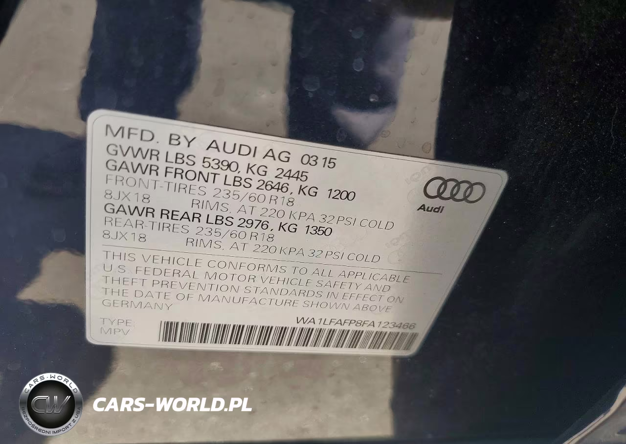 2015 Audi Q5 Premium Plus VIN:WA1LFAFP8FA123466 - 13