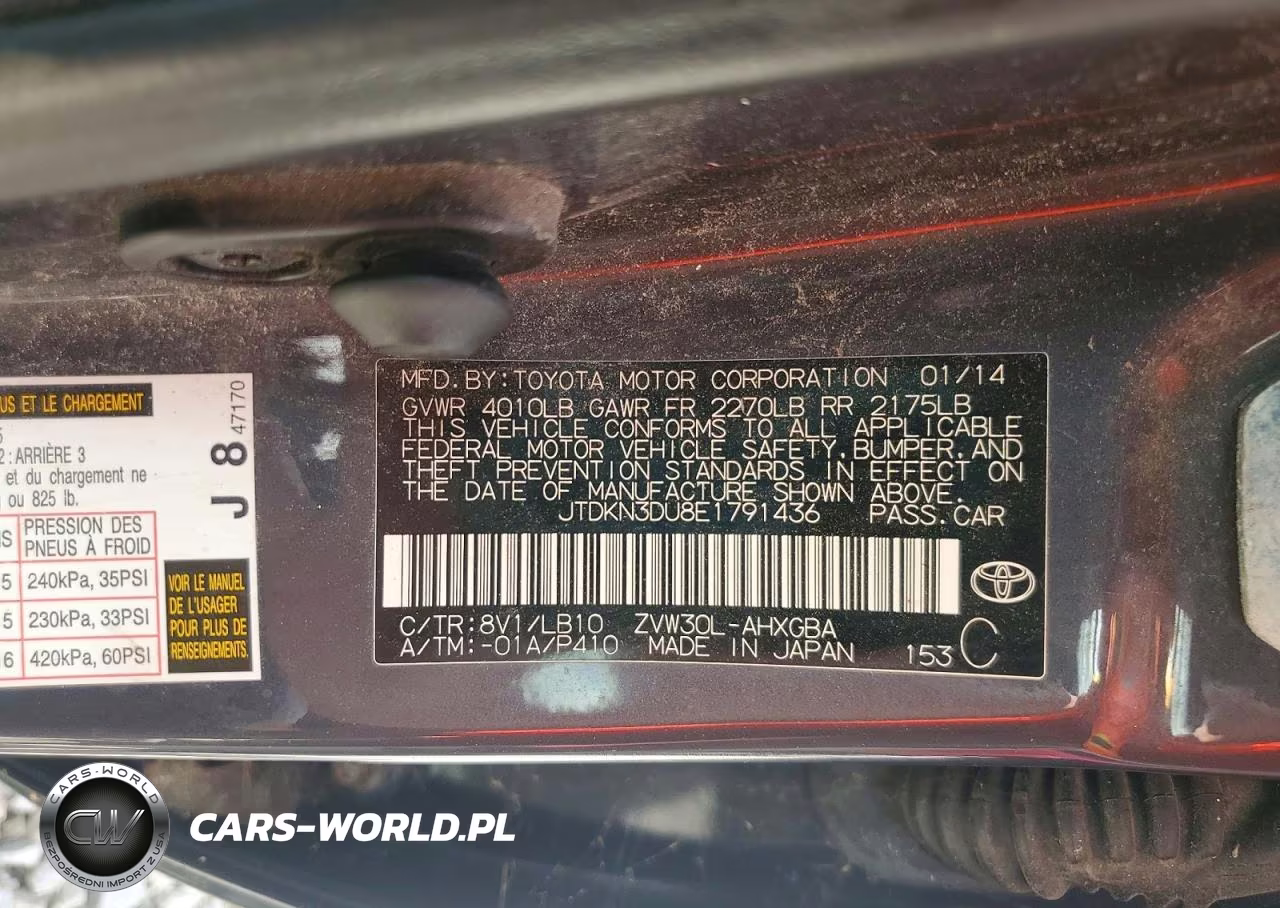 2014 Toyota Prius Four VIN:JTDKN3DU8E1791436 - 12