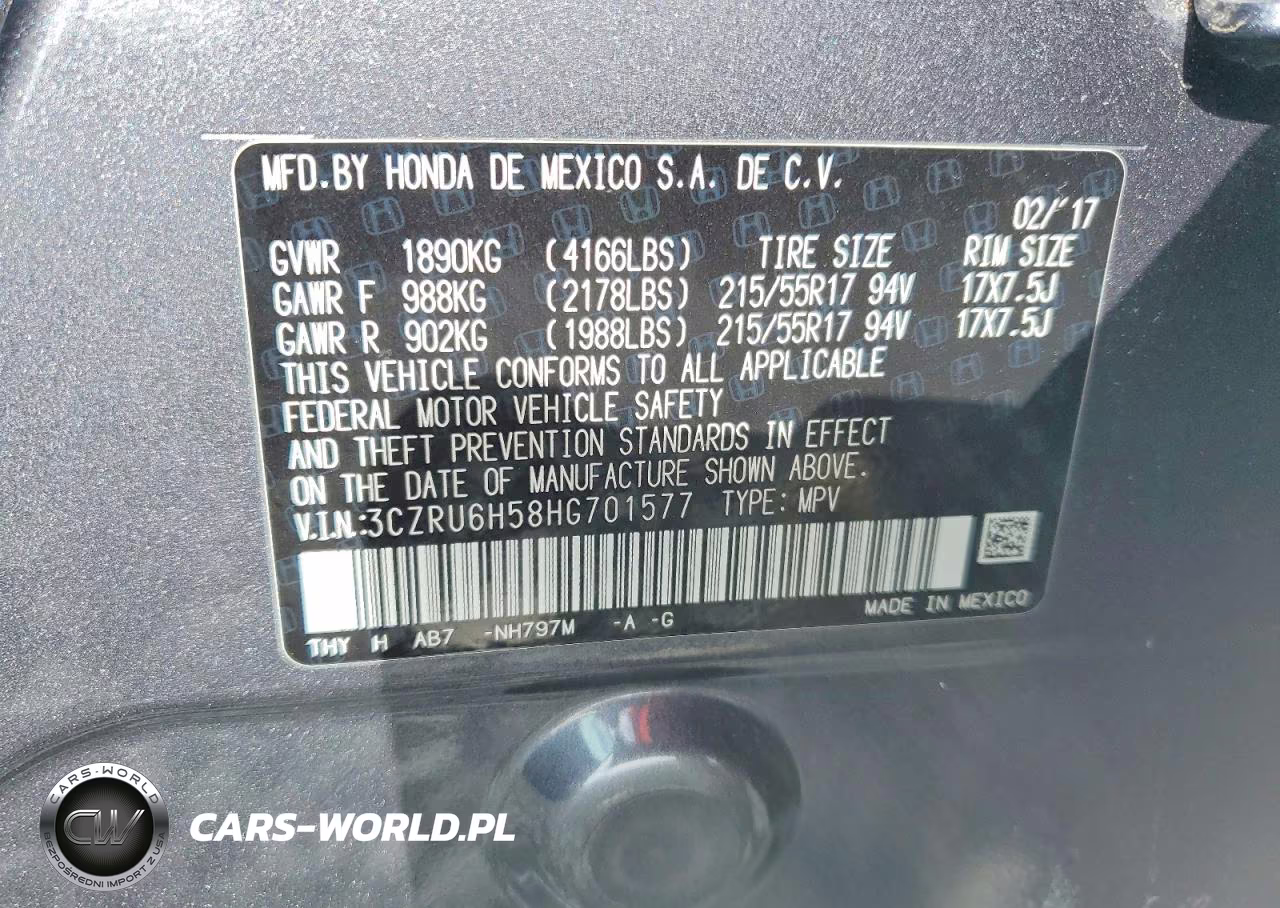 2017 Honda Hr-V Ex VIN:3CZRU6H58HG701577 - 13