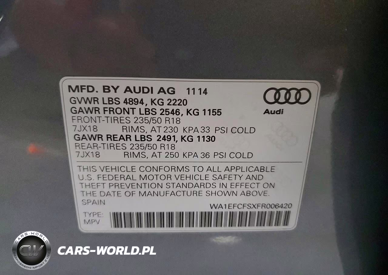 2015 Audi Q3 Premium Plus VIN:WA1EFCFSXFR006420 - 13