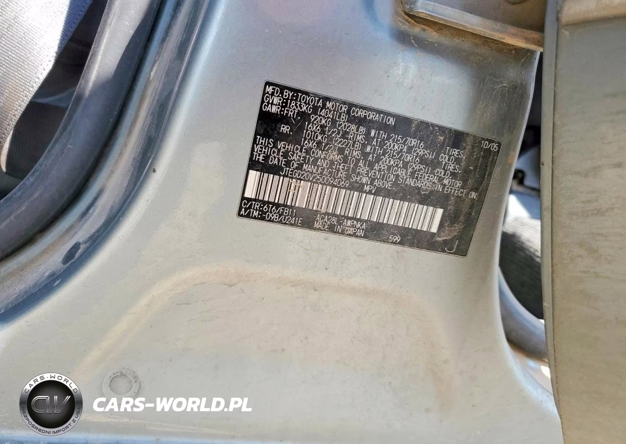 2005 Toyota Rav4 Base VIN:JTEGD20V250094069 - 12