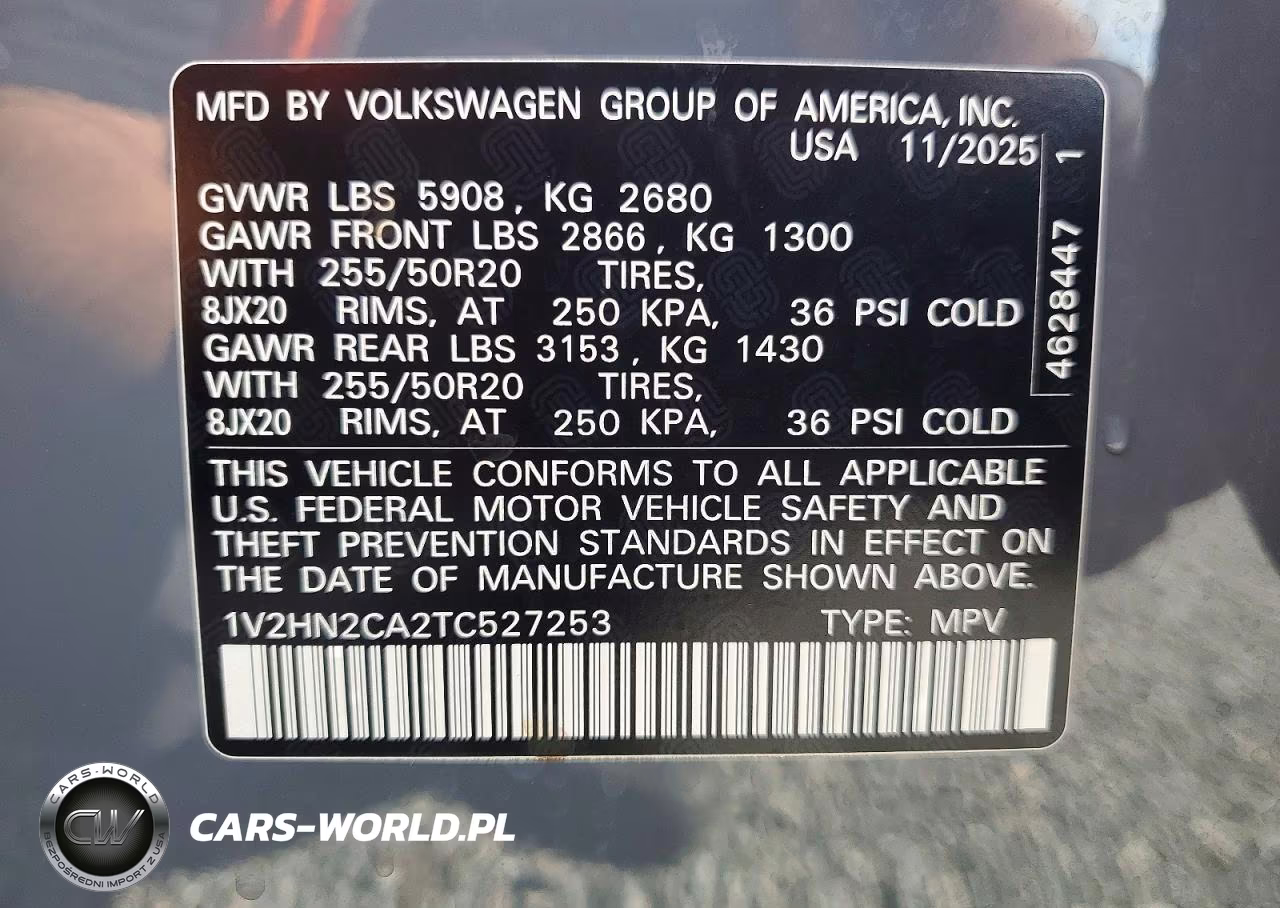 2026 Volkswagen Atlas Se VIN:1V2HN2CA2TC527253 - 13