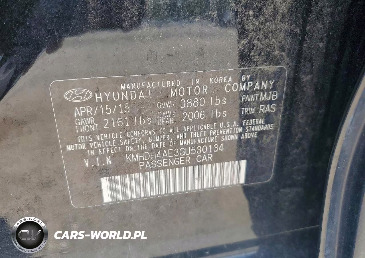 2016 Hyundai Elantra Se VIN:KMHDH4AE3GU530134 - 12