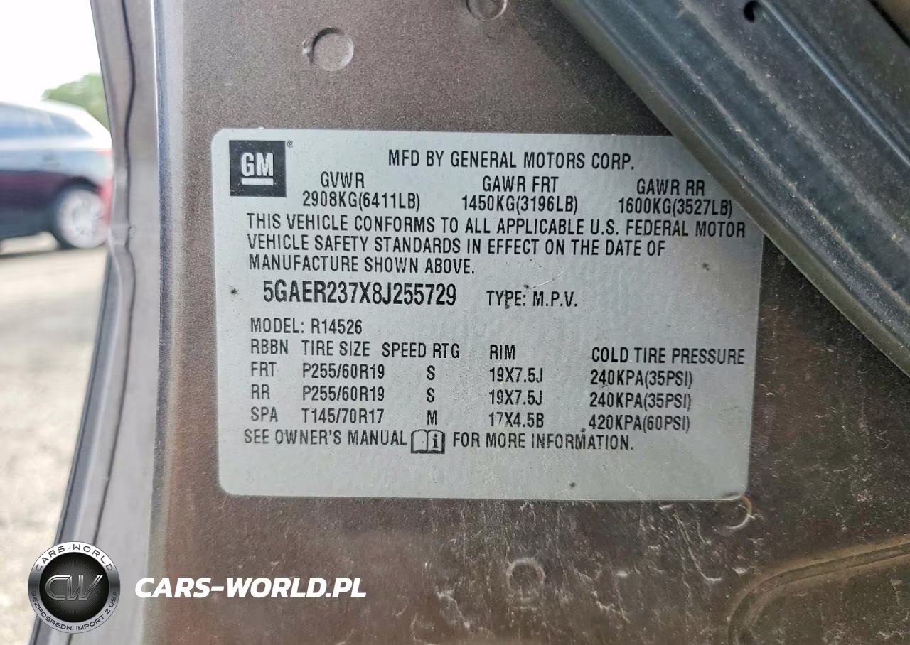 2008 Buick Enclave Cxl VIN:5GAER237X8J255729 - 13