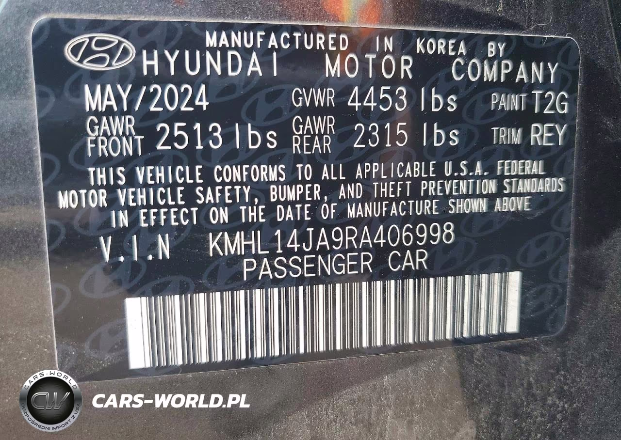 2024 Hyundai Sonata Sel VIN:KMHL14JA9RA406998 - 12