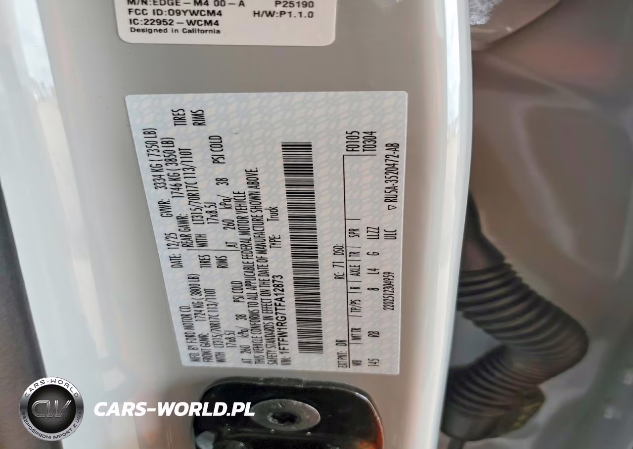 2026 Ford F150 Raptor VIN:1FTFW1RG7TFA12873 - 12