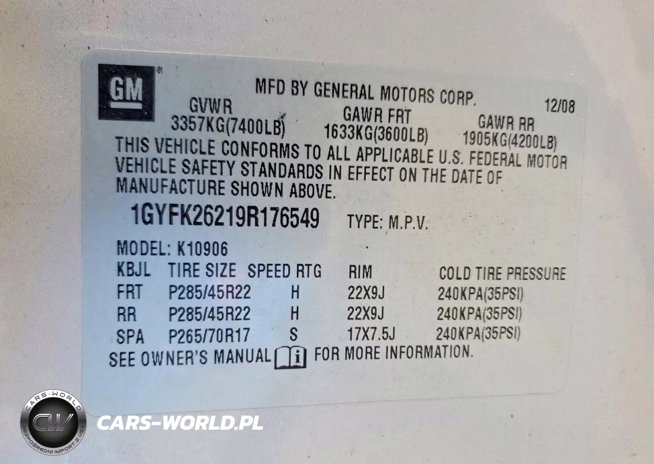 2009 Cadillac Escalade Esv Luxury VIN:1GYFK26219R176549 - 13