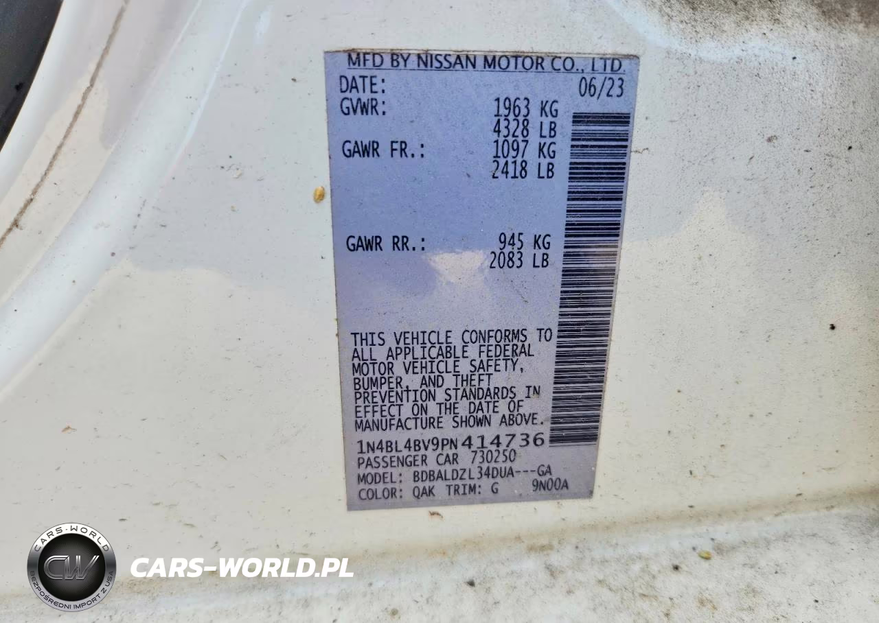 2023 Nissan Altima S VIN:1N4BL4BV9PN414736 - 13