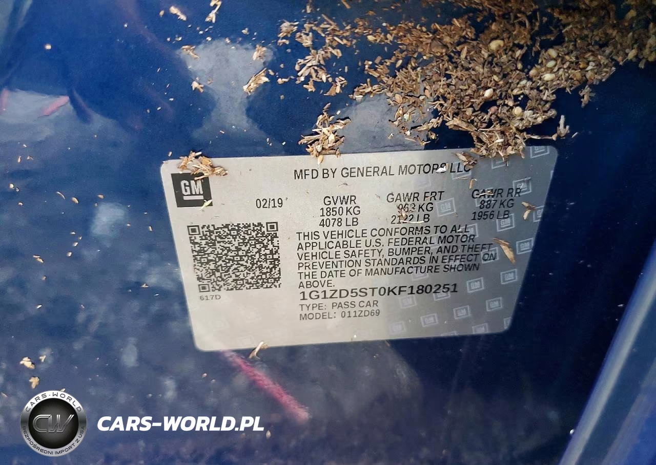 2019 Chevrolet Malibu Lt VIN:1G1ZD5ST0KF180251 - 12