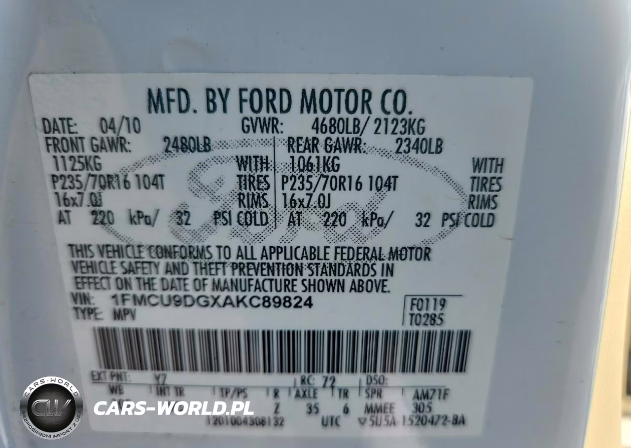 2010 Ford Escape Xlt VIN:1FMCU9DGXAKC89824 - 13