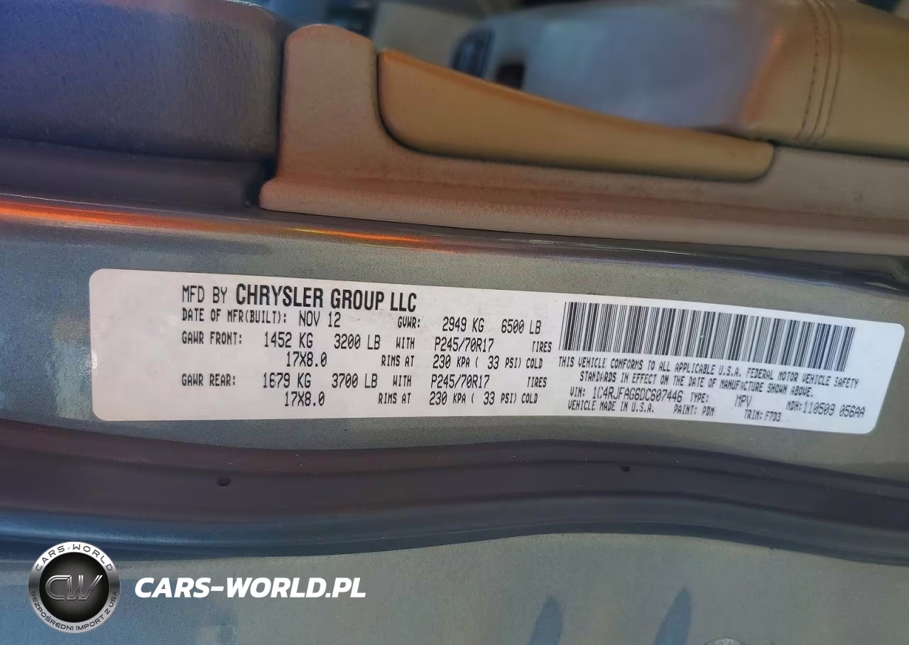 2013 Jeep Grand Cherokee Laredo VIN:1C4RJFAG6DC607446 - 13