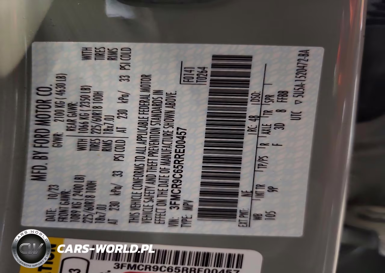 2024 Ford Bronco Sport Outer Banks VIN:3FMCR9C65RRE00457 - 13