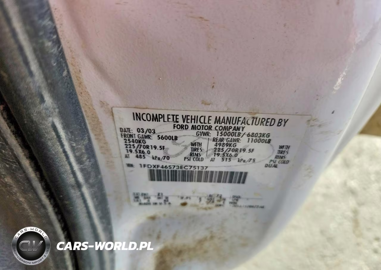 2003 Ford F450 Super Duty VIN:1FDXF46S73EC75137 - 11