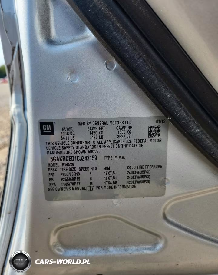 2012 Buick Enclave VIN:5GAKRCED1CJ242159 - 13