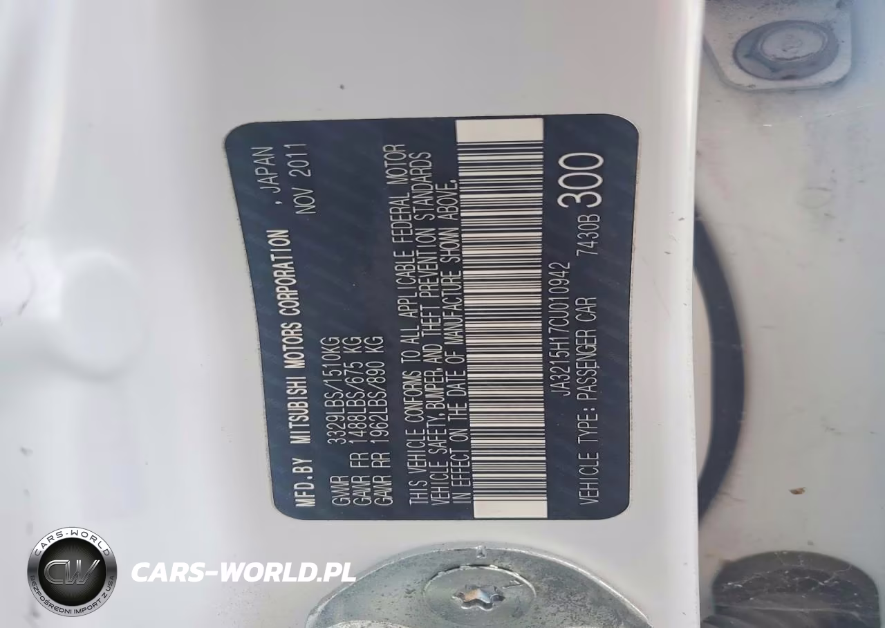 2012 Mitsubishi I Miev Es VIN:JA3215H17CU010942 - 12