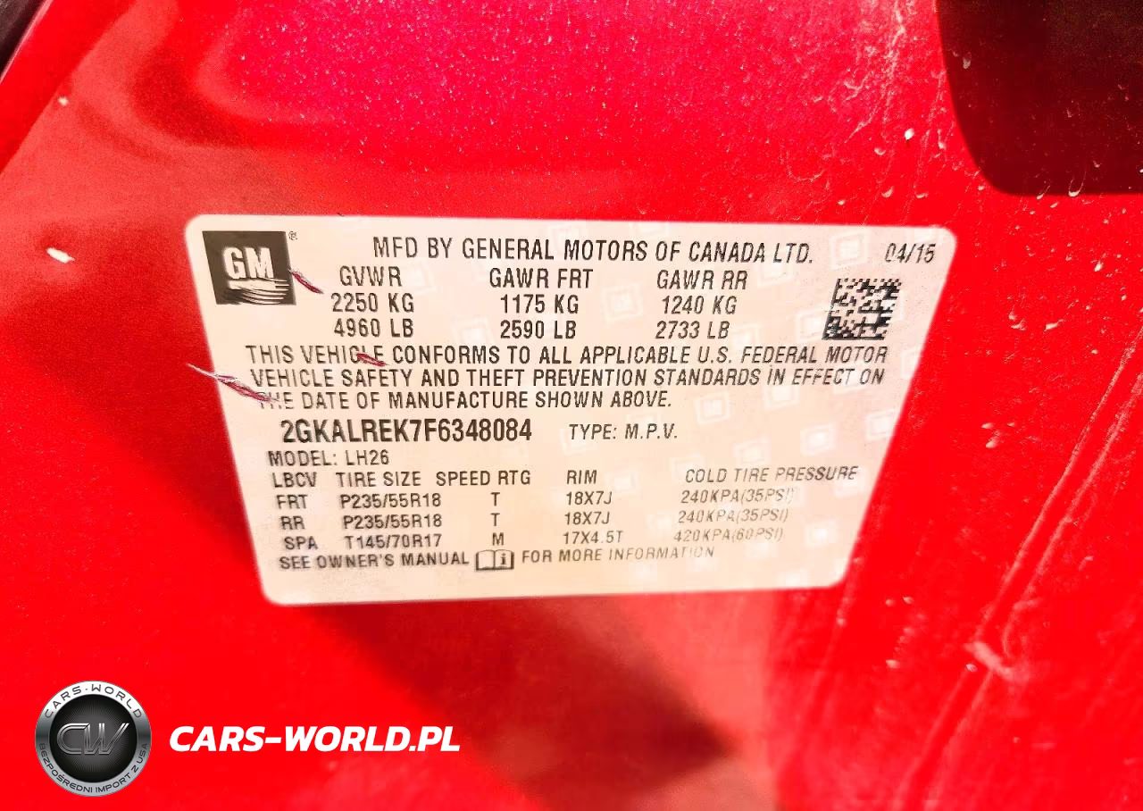 2015 GMC Terrain Sle VIN:2GKALREK7F6348084 - 12