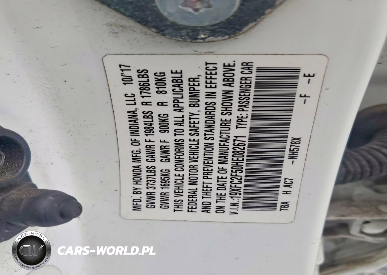2017 Honda Civic Lx VIN:19XFC2F50HE082671 - 12