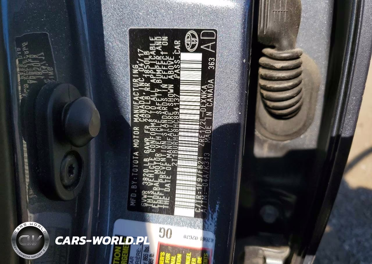 2017 Toyota Corolla Le VIN:2T1BURHE8HC894137 - 13