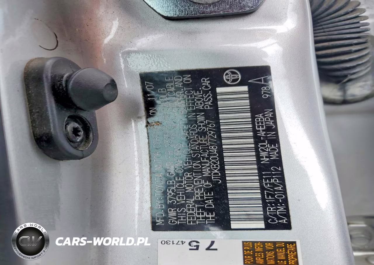 2008 Toyota Prius Base VIN:JTDKB20U487729767 - 12