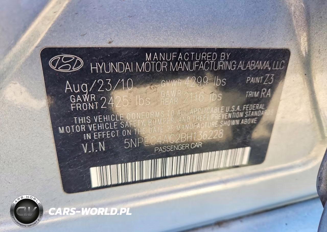 2011 Hyundai Sonata Limited VIN:5NPEC4AC2BH136228 - 13