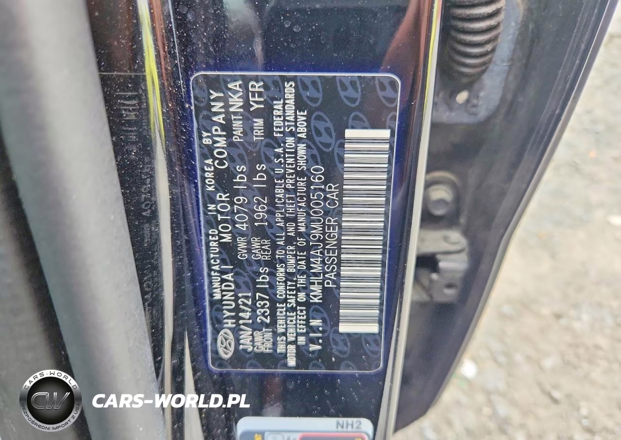 2021 Hyundai Elantra Blue VIN:KMHLM4AJ9MU005160 - 12