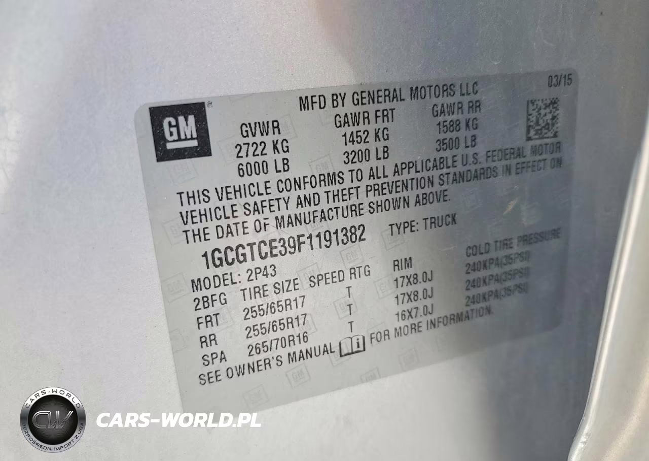 2015 Chevrolet Colorado Z71 VIN:1GCGTCE39F1191382 - 12