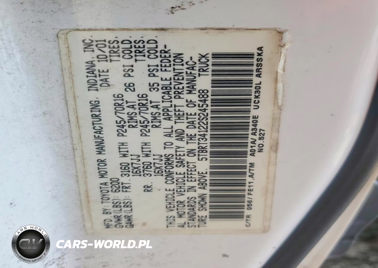 2002 Toyota Tundra Sr5 V8 VIN:5TBRT34122S245488 - 12