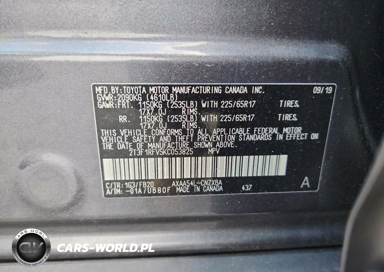2019 Toyota Rav4 Le VIN:2T3F1RFV5KC053825 - 13