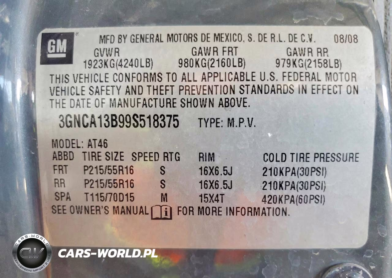 2009 Chevrolet Hhr Ls VIN:3GNCA13B99S518375 - 12