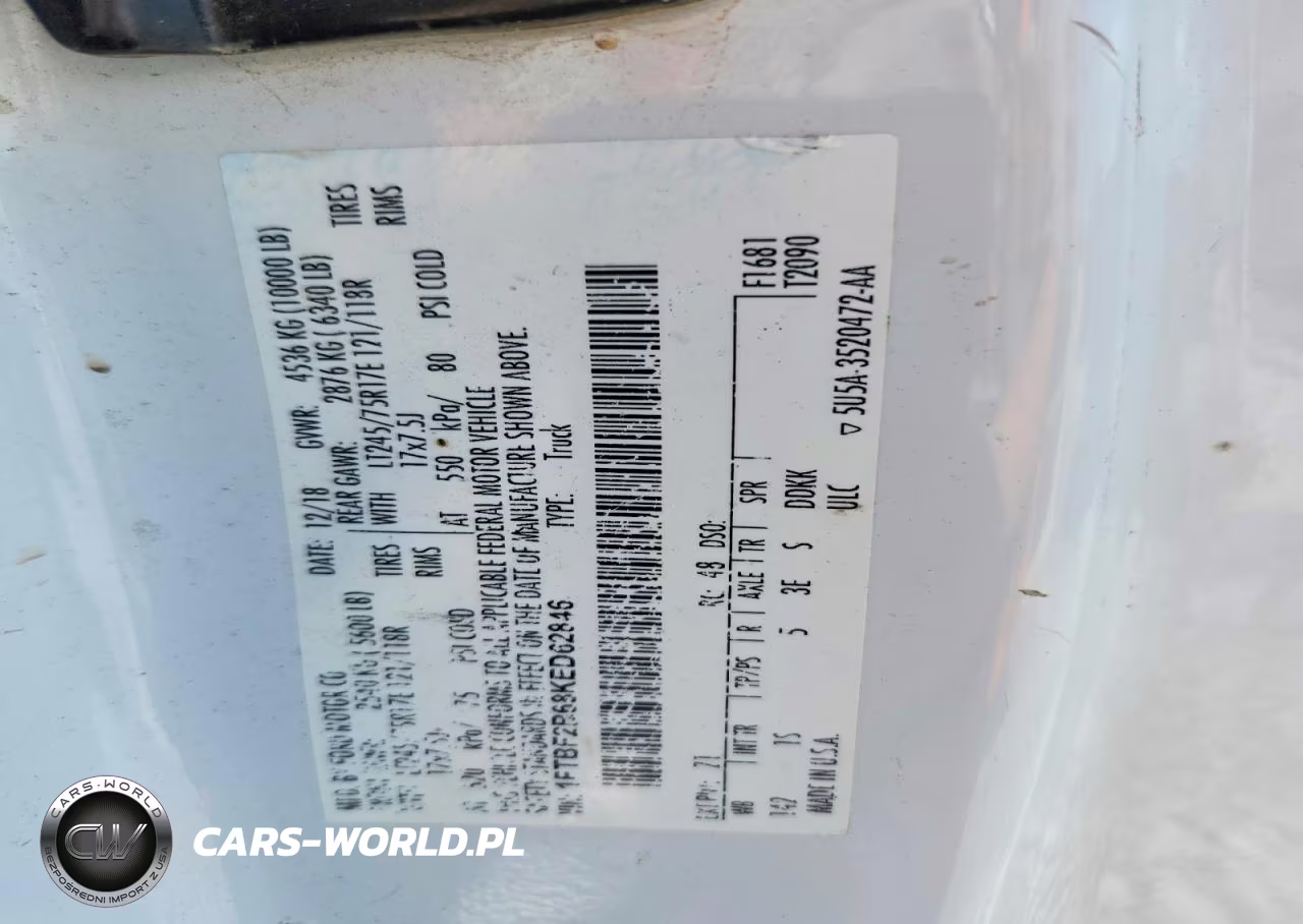 2019 Ford F250 Super Duty VIN:1FTBF2B68KED62846 - 12