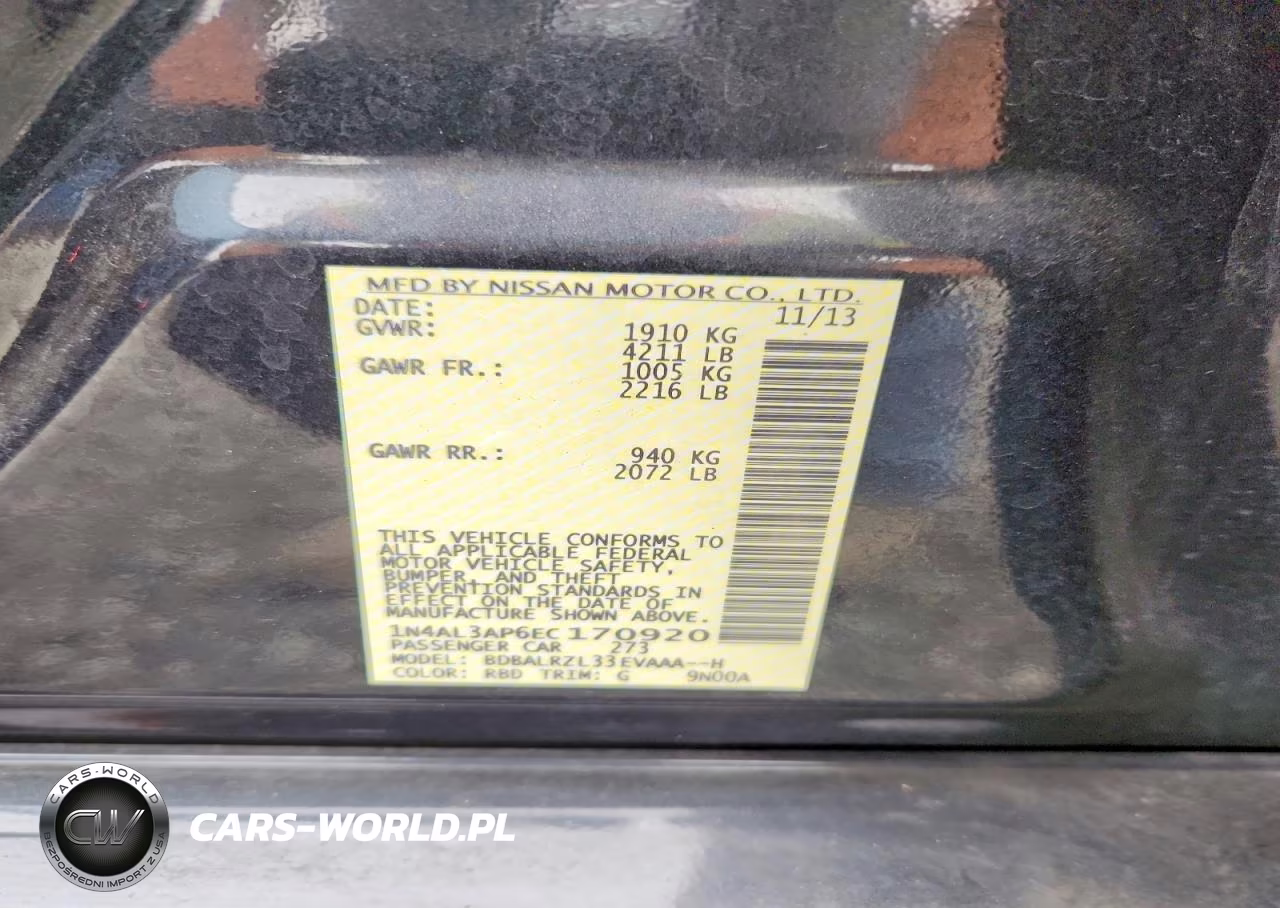 2014 Nissan Altima 2.5 S VIN:1N4AL3AP6EC170920 - 12