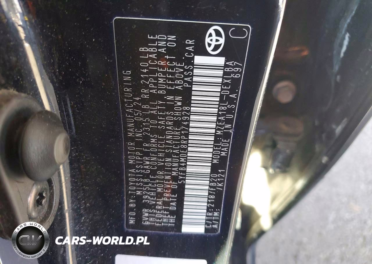 2024 Toyota Corolla Le VIN:5YFB4MDE8RP174928 - 12