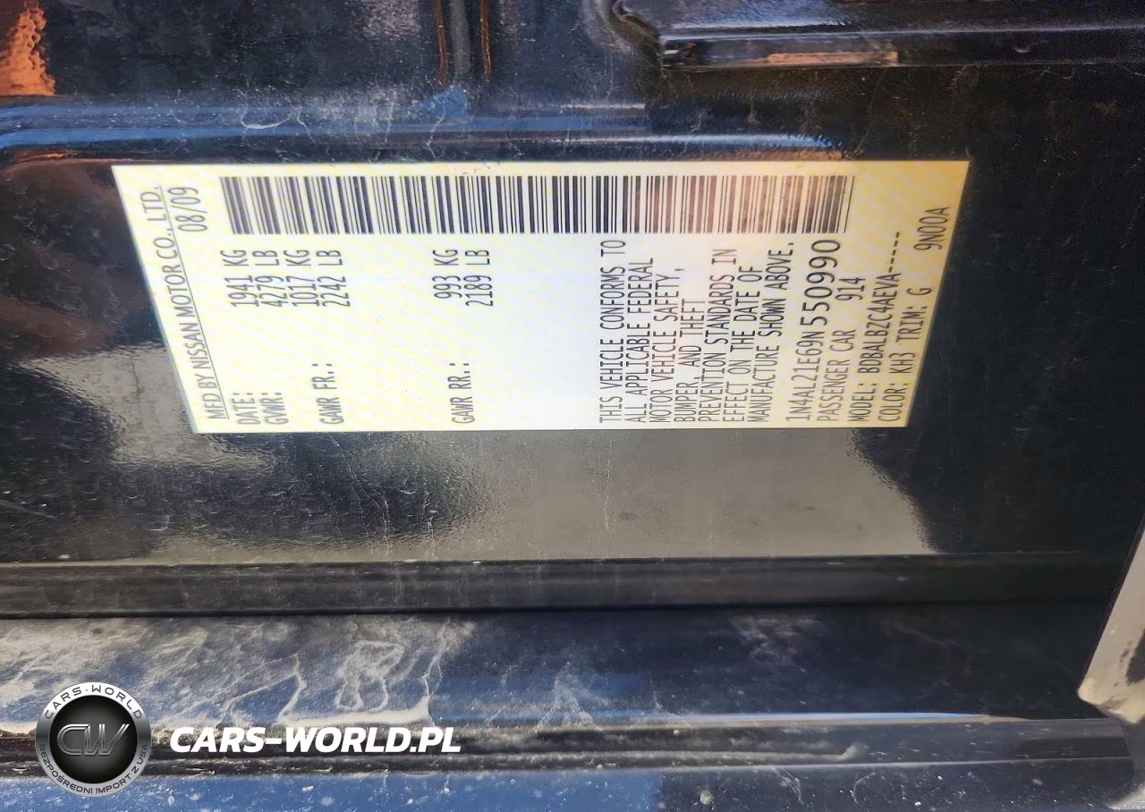 2009 Nissan Altima 2.5 VIN:1N4AL21E69N550990 - 12