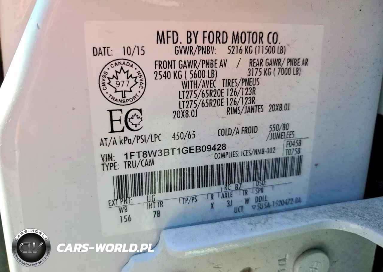 2016 Ford F350 Super Duty VIN:1FT8W3BT1GEB09428 - 12