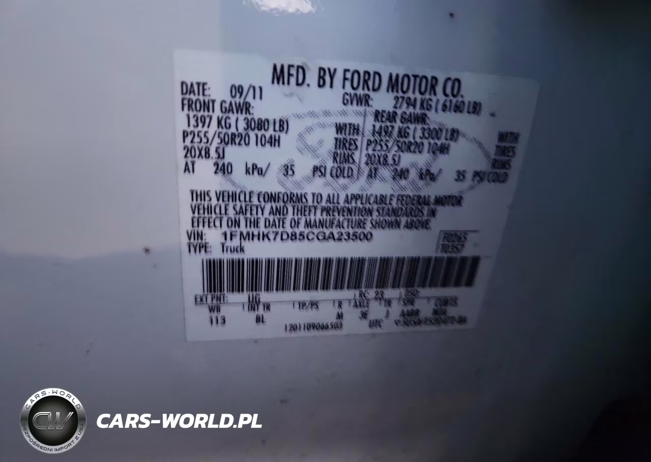 2012 Ford Explorer Xlt VIN:1FMHK7D85CGA23500 - 12