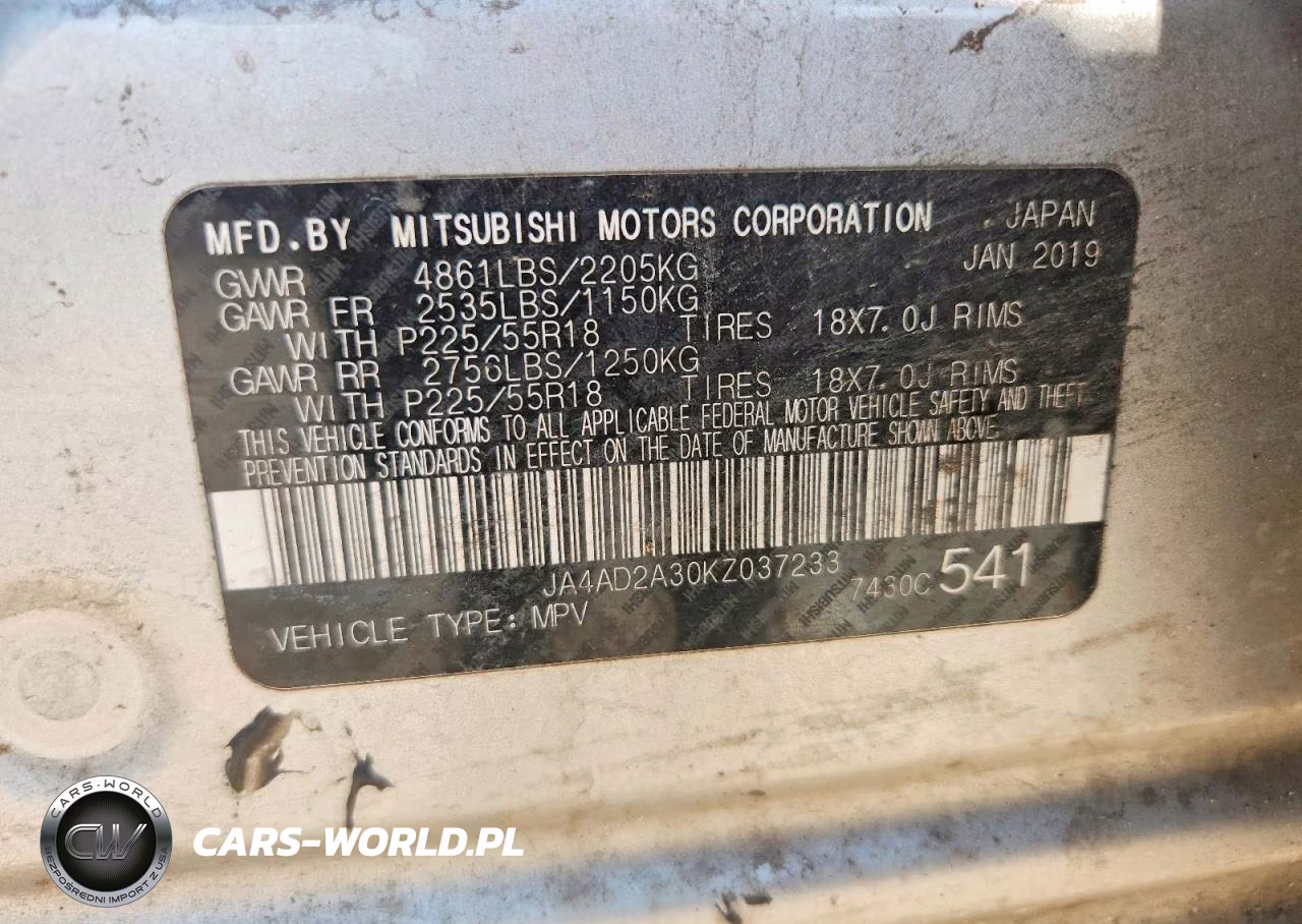 2019 Mitsubishi Outlander Es VIN:JA4AD2A30KZ037233 - 13