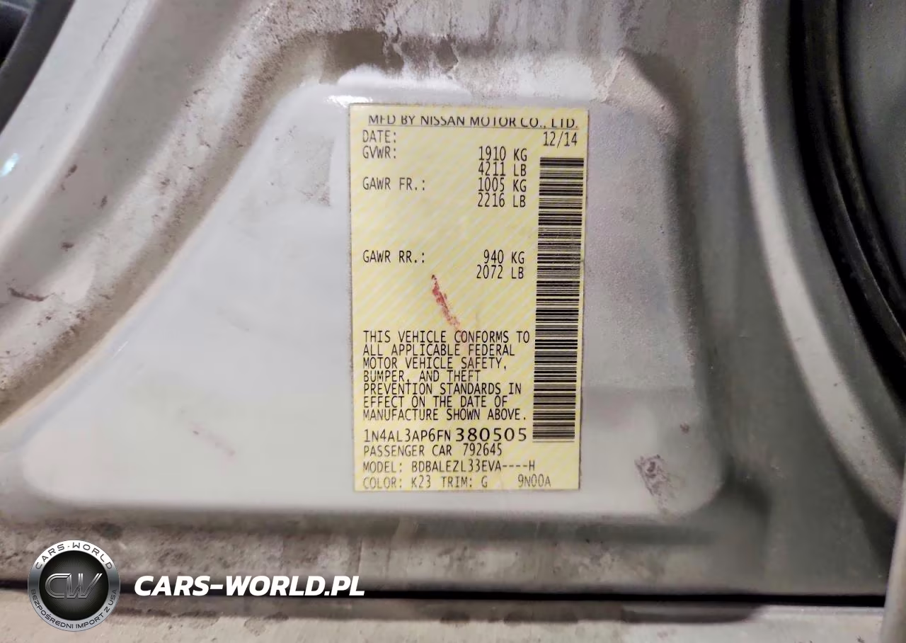 2015 Nissan Altima 2.5 S VIN:1N4AL3AP6FN380505 - 13
