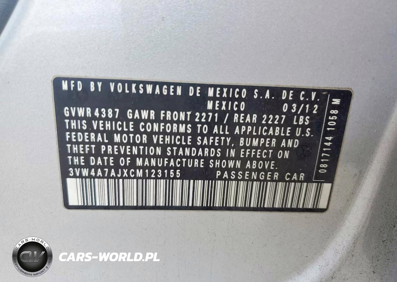 2012 Volkswagen Jetta Gli VIN:3VW4A7AJXCM123155 - 12