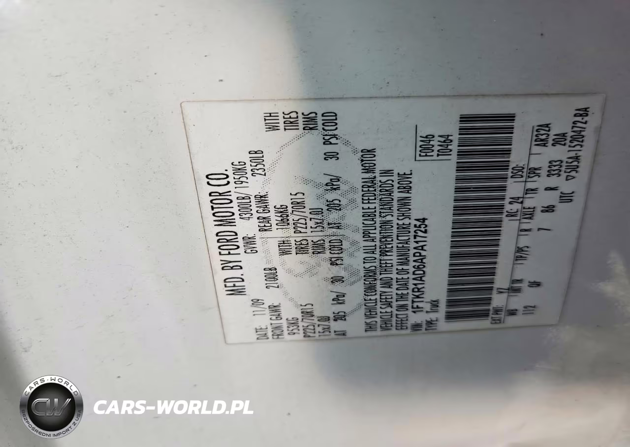 2010 Ford Ranger VIN:1FTKR1AD6APA17254 - 12