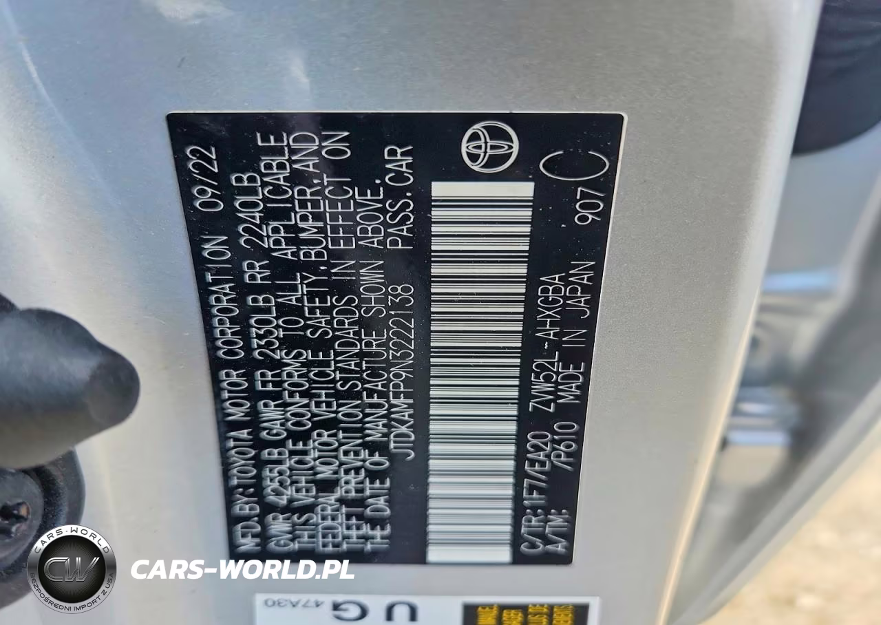 2022 Toyota Prius Prime Xle VIN:JTDKAMFP9N3222138 - 12