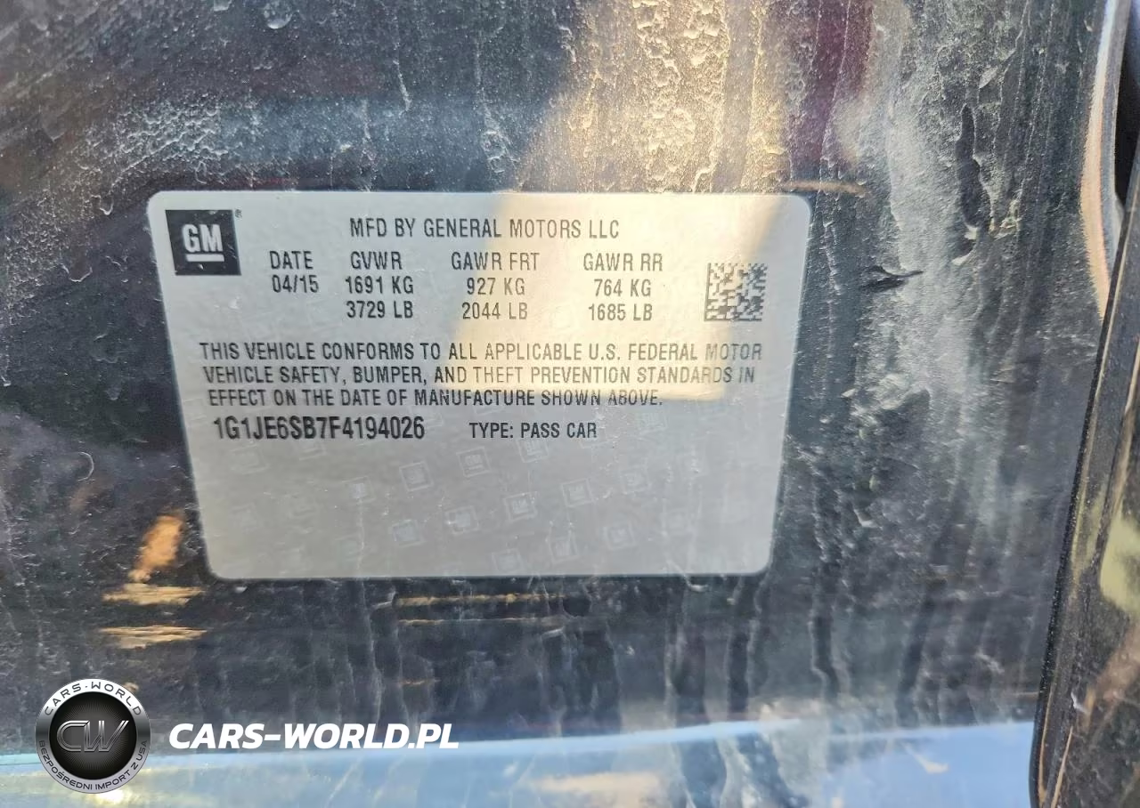 2015 Chevrolet Sonic Ltz VIN:1G1JE6SB7F4194026 - 12