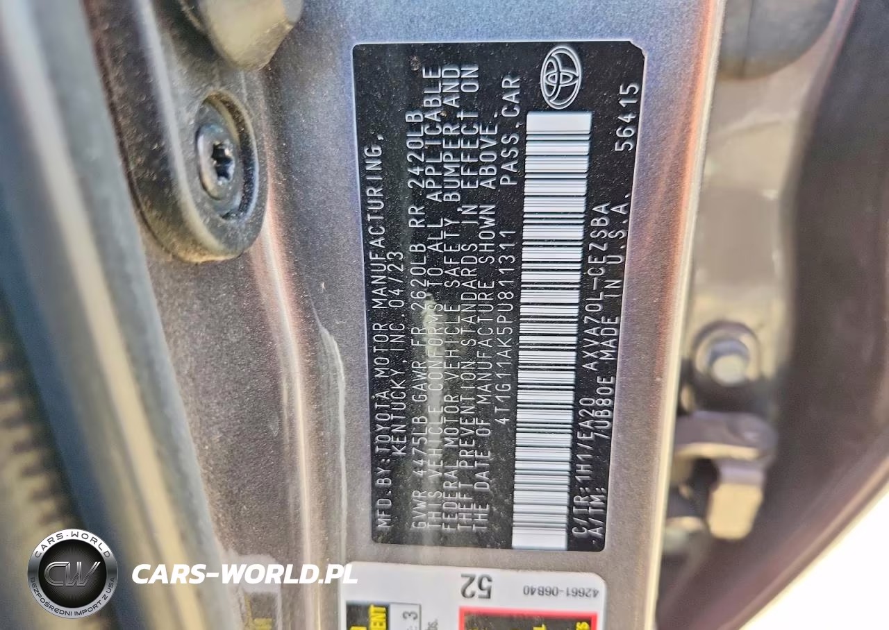 2023 Toyota Camry Se VIN:4T1G11AK5PU811311 - 12