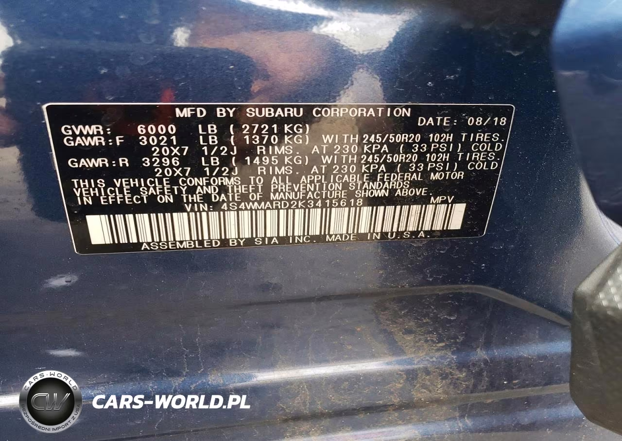 2019 Subaru Ascent Touring VIN:4S4WMARD2K3415618 - 13