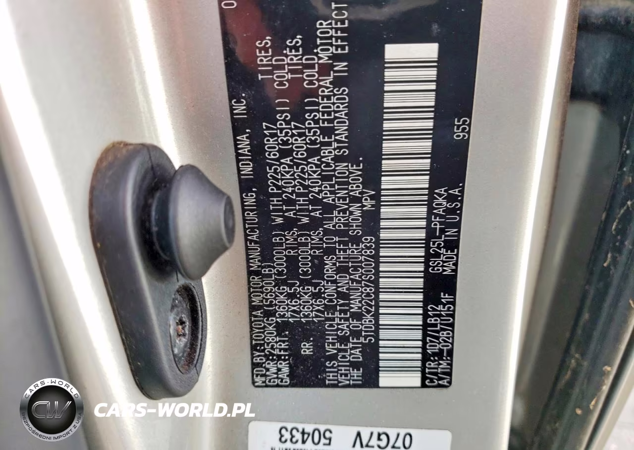 2007 Toyota Sienna Xle 7-Passenger VIN:5TDBK22C87S007839 - 13